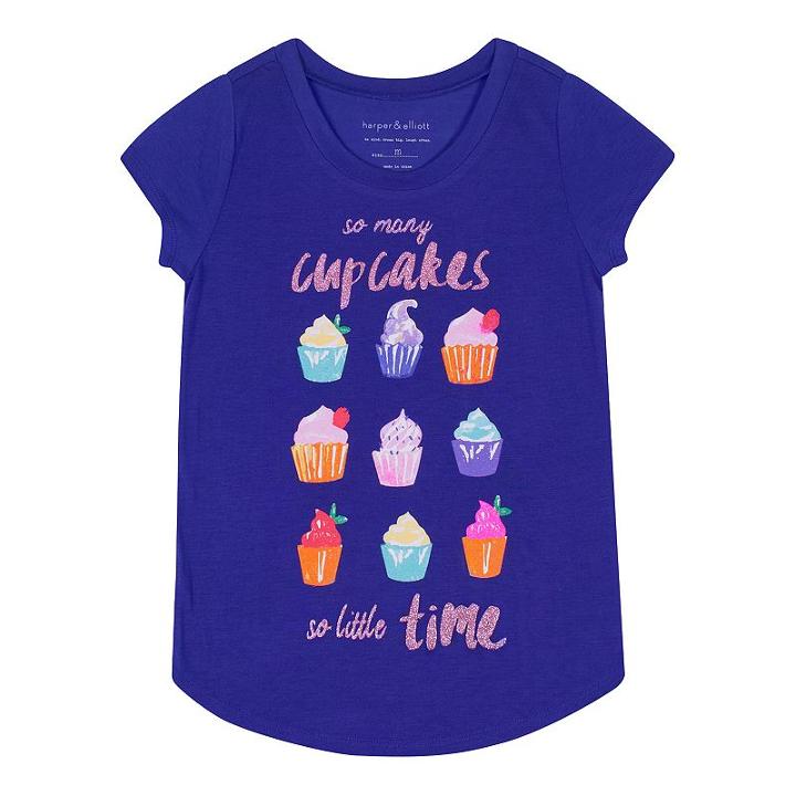 Girls 7-16 & Plus Size Harper & Elliott Rounded-hem Food Graphic Tee, Girl's, Size: L Plus, Med Blue