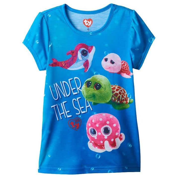 Girls 4-6x Ty Beanie Boo Ollie, Shellby, Sandy & Sparkles Graphic Tee, Girl's, Size: 6x, Blue