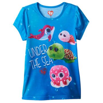 Girls 4-6x Ty Beanie Boo Ollie, Shellby, Sandy & Sparkles Graphic Tee, Girl's, Size: 6x, Blue