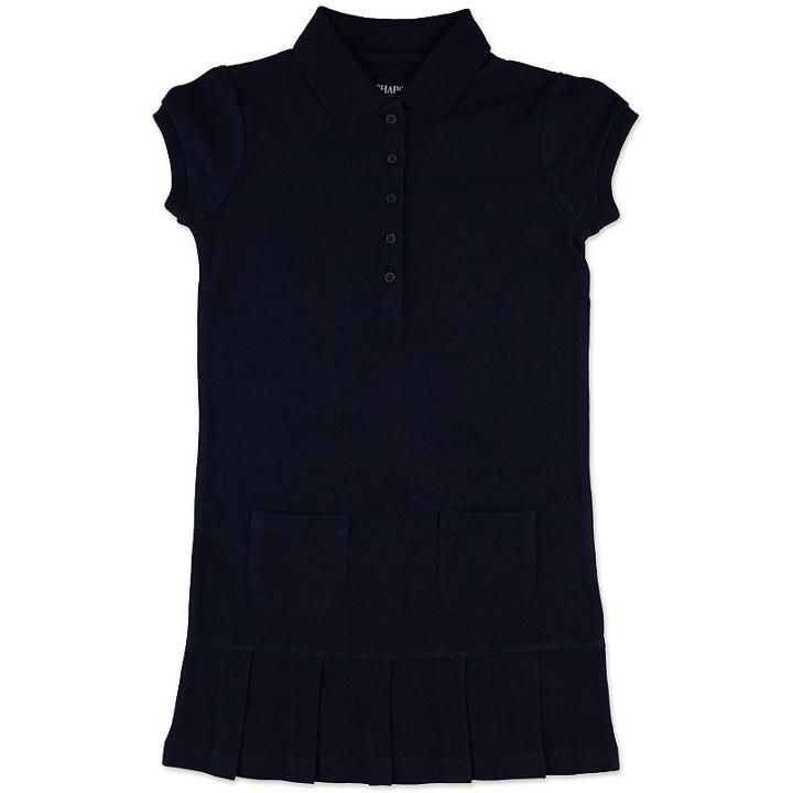 Girls 4-6x Chaps Pique School Uniform Polo Dress, Girl's, Size: Xl, Blue (navy)