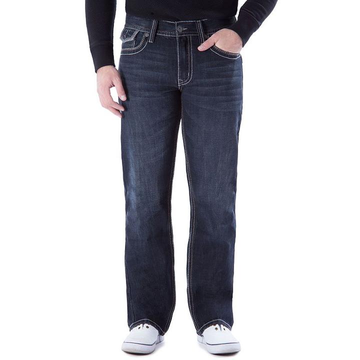 Men's Axe & Crown Onix Bootleg Jeans, Size: 34x32, Dark Blue