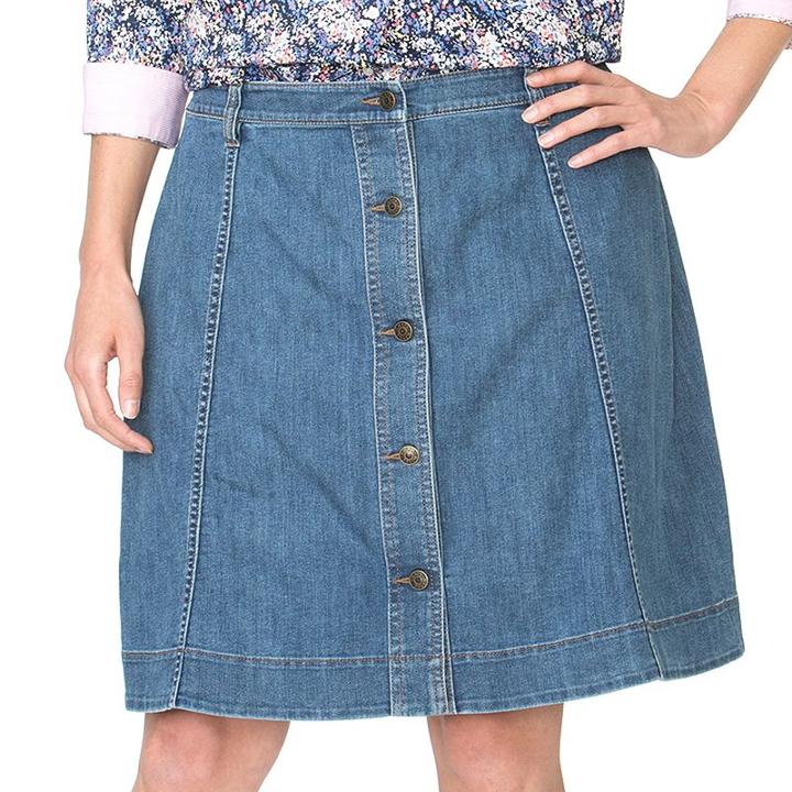 Plus Size Chaps A-line Jean Skirt, Women's, Size: 16 W, Blue