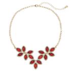 Lc Lauren Conrad Red Leaf Halo Necklace, Women's, Grey