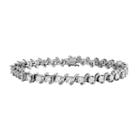 Diamonluxe Sterling Silver 7 1/4-ct. T.w. Simulated Diamond S Bracelet, Women's, White