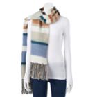 Women's Sonoma Goods For Life&trade; Striped Boucle Oblong Scarf, Dark Blue