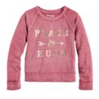 Girls 7-16 & Plus Size Mudd&reg; Graphic Pullover Sweatshirt, Size: 12 1/2, Dark Pink