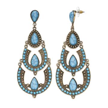 Gs By Gemma Simone Teardrop Chandelier Earrings, Women's, Blue