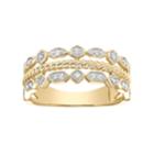 Lovemark 10k Gold 1/10 Carat T.w. Certified Diamond Geometric Wedding Ring, Women's, Size: 7, White