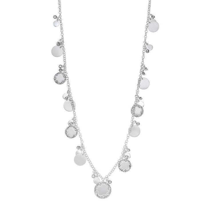 Dana Buchman Long Shaky Disc Necklace, Women's, Silver
