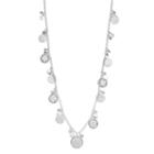 Dana Buchman Long Shaky Disc Necklace, Women's, Silver