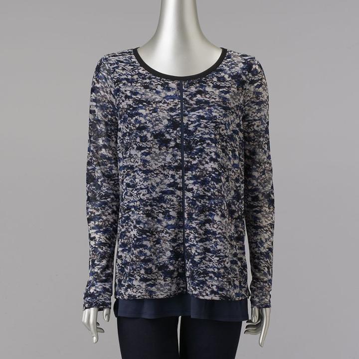 Women's Simply Vera Vera Wang Print Popover Top, Size: Medium, Purple
