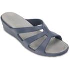 Crocs Sanrah Women's Strappy Wedge Sandals, Size: 9, Blue