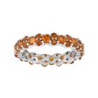 Sterling Silver Madeira Citrine Eternity Ring, Women's, Size: 9, Orange