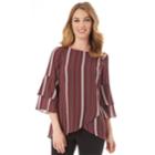 Women's Apt. 9&reg; Tiered Tulip Hem Top, Size: Medium, Raisin Multi