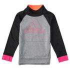 Girls 4-6x Adidas Embroidered Logo Pullover Hoodie, Size: 5, Black