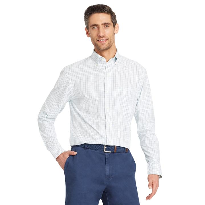 Men's Izod Essential Classic-fit Premium Stretch Button-down Shirt, Size: Large, Green