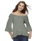 Juniors' Cloud Chaser High-low Off The Shoulder Top, Girl's, Size: Large, Brt Green