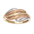 Tri-tone 10k Gold Wave Ring, Women's, Size: 7