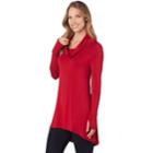 Plus Size Cuddl Duds Softwear Cowlneck Tunic Top, Women's, Size: 1xl, Red