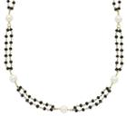 14k Gold Black Spinel & Freshwater Cultured Pearl Double Strand Beaded Necklace, Women's, Size: 20