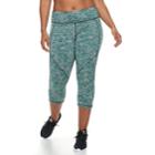 Plus Size Tek Gear&reg; Space-dye Performance Capri Leggings, Women's, Size: 2xl, Turquoise/blue (turq/aqua)