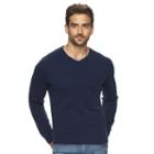 Men's Marc Anthony Slim-fit Cashmere V-neck Sweater, Size: Small, Blue (navy)