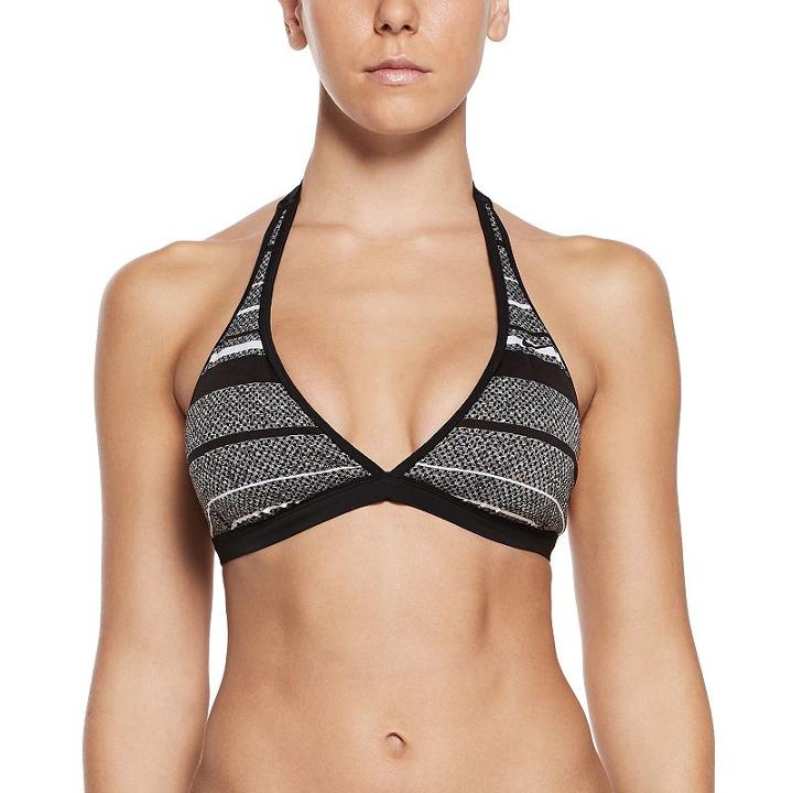 Women's Nike Reversible Halter Bikini Top, Size: Xl, Black