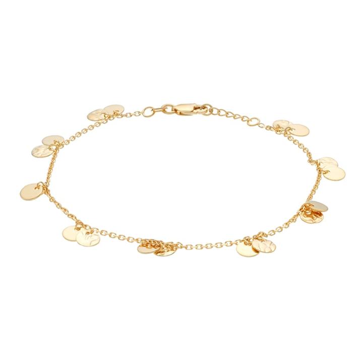 14k Gold Disc Station Bracelet, Women's, Size: 7.5, Yellow