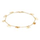 14k Gold Disc Station Bracelet, Women's, Size: 7.5, Yellow