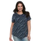 Plus Size Sonoma Goods For Life&trade; Essential Crewneck Tee, Women's, Size: 2xl, Blue