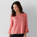 Petite Sonoma Goods For Life&trade; Flared Top, Women's, Size: M Petite, Med Orange