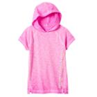 Girls Plus Size So&reg; Short Sleeve Active Hoodie, Girl's, Size: 18 1/2, Brt Pink