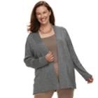 Plus Size Plus Dana Buchman Ribbed Long Sleeve Cardigan, Women's, Size: 3xl, Oxford