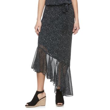 Juniors' Jolie Vie Print Asymmetrical Skirt, Girl's, Size: Medium, Ovrfl Oth