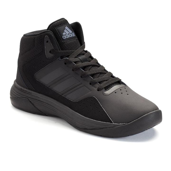 Adidas Cloudfoam Ilation Mid Men's Leather Basketball Shoes, Size: 9.5, Black