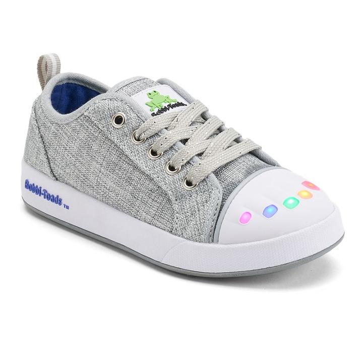 Bobbi-toads Lightning Girls' Light-up Sneakers, Girl's, Size: Medium (3), Silver