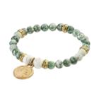 Wish Upon A Rock Mixed Moss Jade Beaded Stretch Bracelet, Women's, Size: 8, Green