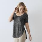 Women's Sonoma Goods For Life&trade; Marled Scoopneck Tee, Size: Xl, Black
