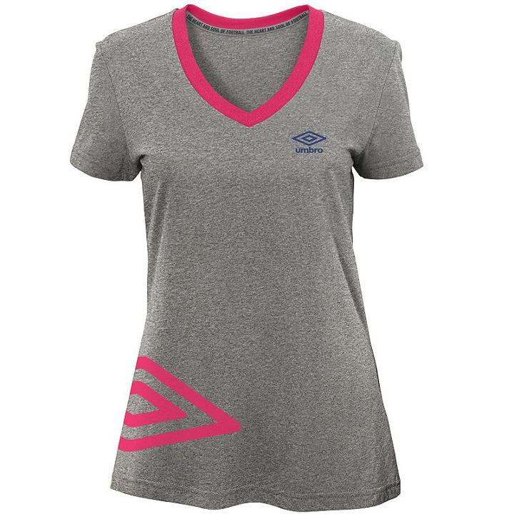 Women's Umbro Flank Short Sleeve Top, Size: Medium, Grey