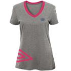 Women's Umbro Flank Short Sleeve Top, Size: Medium, Grey