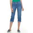 Women's Croft & Barrow&reg; Cuffed Jean Capris, Size: 4, Med Blue