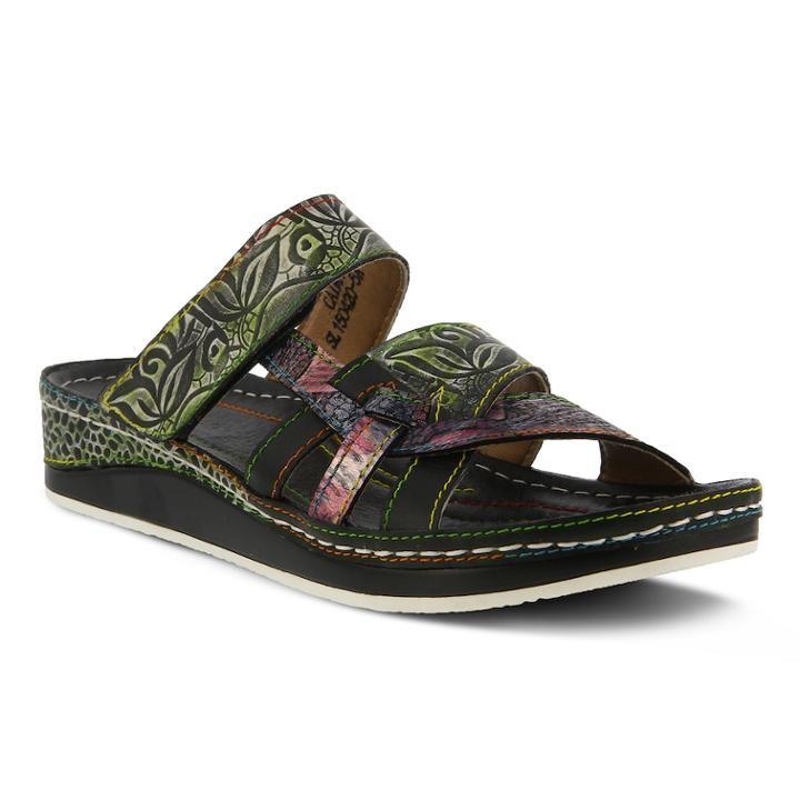 L'artiste By Spring Step Caiman Women's Sandals, Size: 41, Black