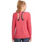 Women's Jockey Sport Framework Cutout Back Tee, Size: Small, Brt Pink