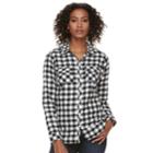Women's Croft & Barrow&reg; Flannel Plaid Button-down Shirt, Size: Large, Oxford