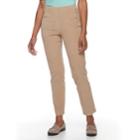 Petite Croft & Barrow&reg; Perfectly Slimming Straight-leg Corduroy Pants, Women's, Size: Xl Long, Med Beige