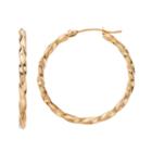 14k Gold Twist Hoop Earrings, Women's, Yellow
