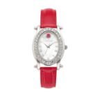 Croton Women's Birthstone Leather Watch, Pink