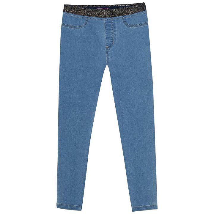 Girls 4-6x French Toast Metallic Waist Skinny Denim Pants, Girl's, Size: 6, Dark Blue