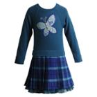 Girls 4-6x Youngland Lace Butterfly Plaid Sweater Dress, Girl's, Size: 5, Ovrfl Oth