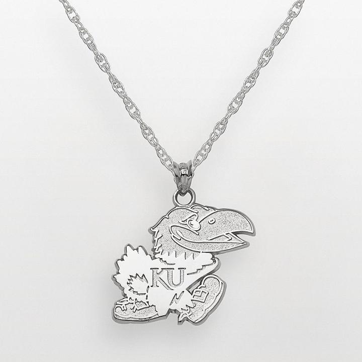 Kansas Jayhawks Sterling Silver Mascot Pendant, Women's, Size: 18, Grey